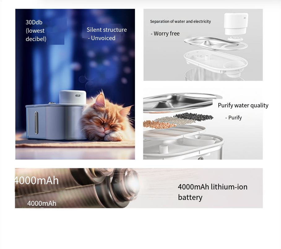 Stainless Steel Infrared Automatic Pet Fountain