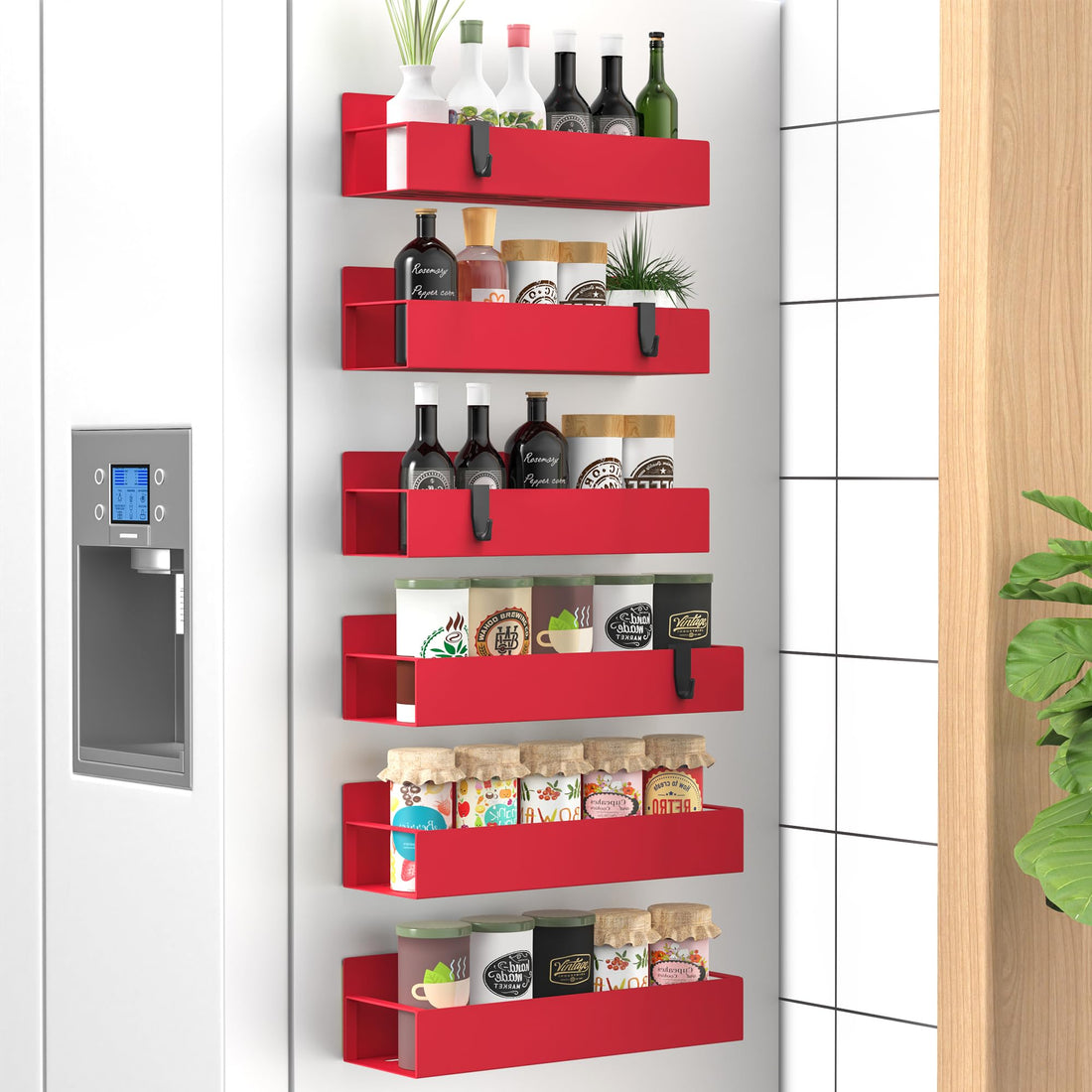 Magnetic Spice Rack Organizer 6-Pack