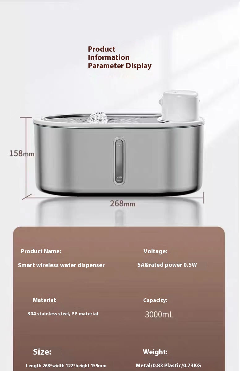 Stainless Steel Infrared Automatic Pet Fountain