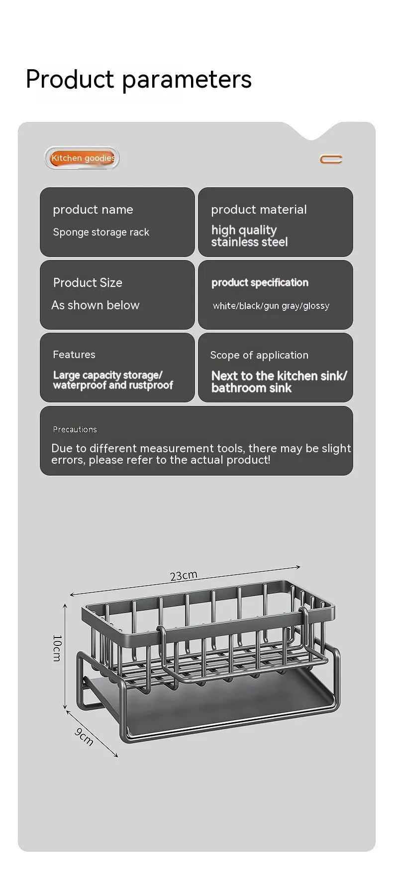 Kitchen Sink Storage Drainage Rack