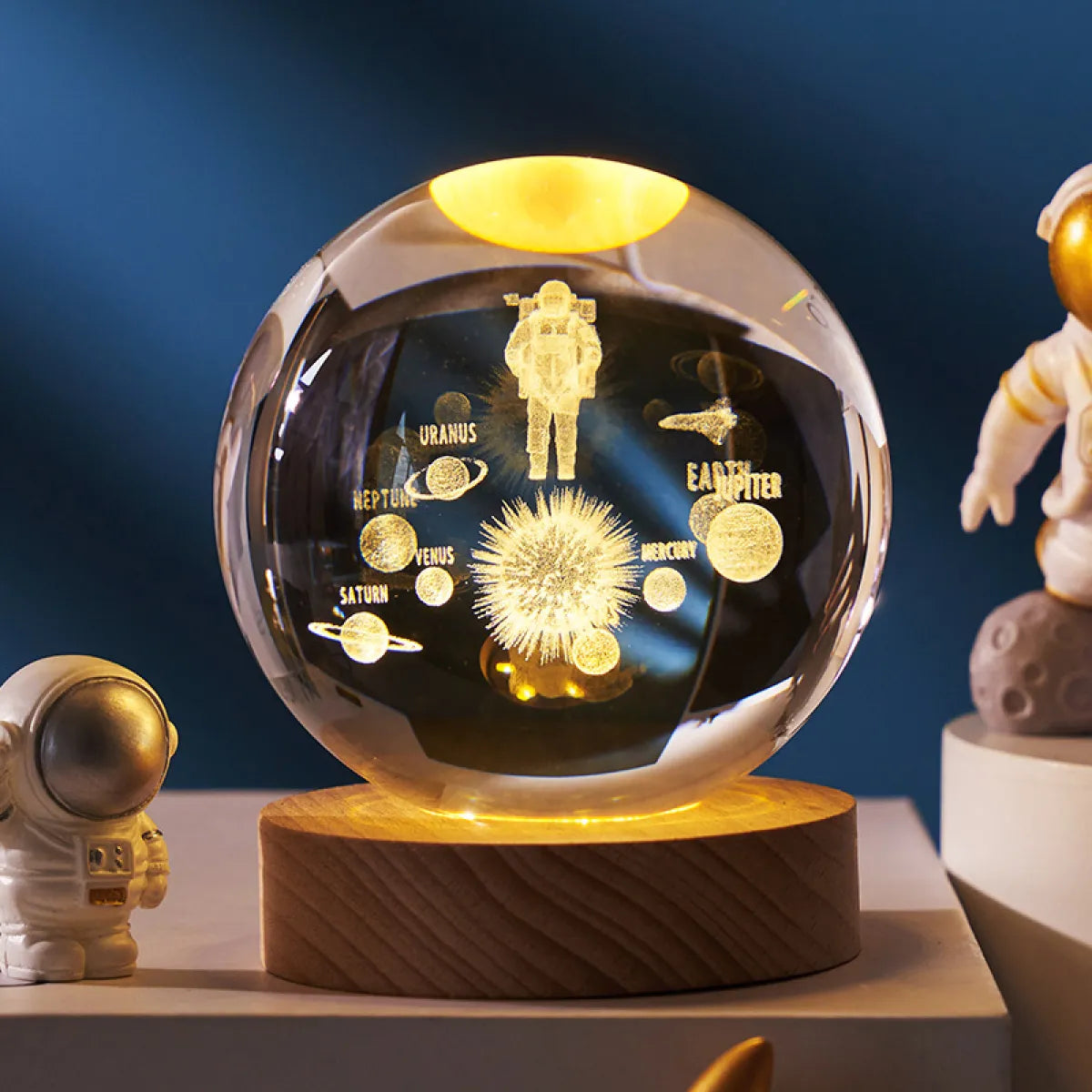 3D Crystal Ball Galaxy Night Light