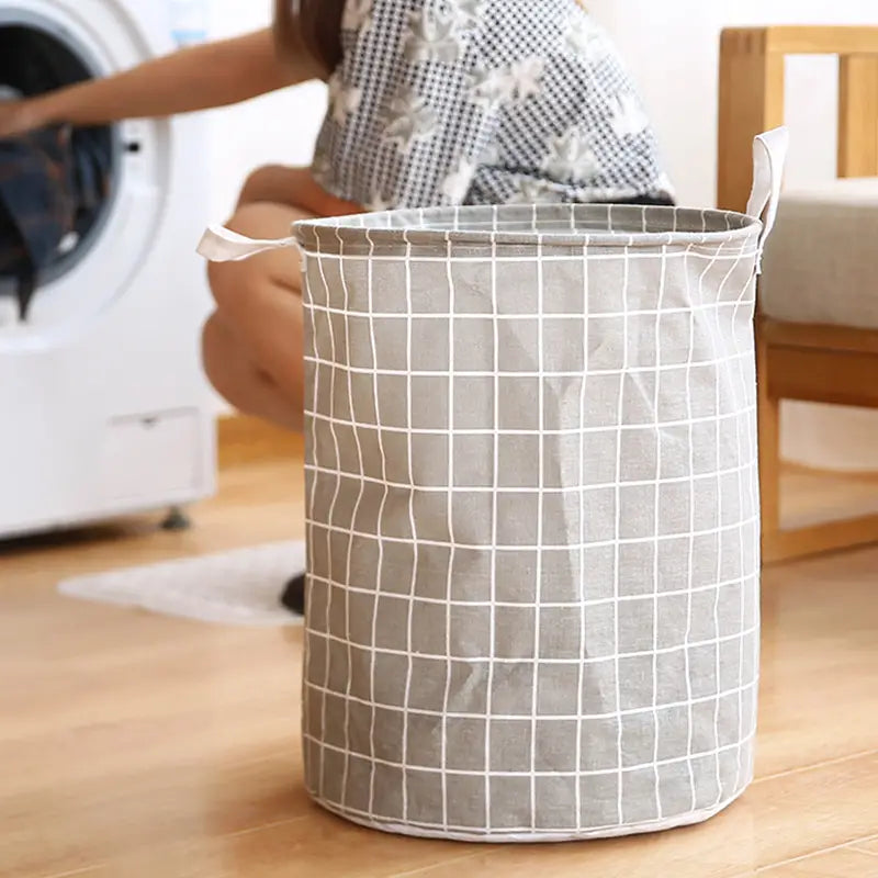 Portable Round Clothes Laundry Hamper