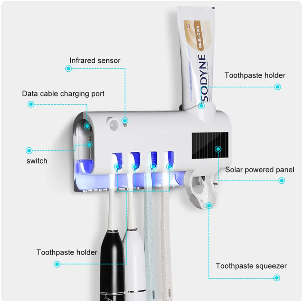 UV Toothbrush Sterilizer & Toothpaste Squeezer