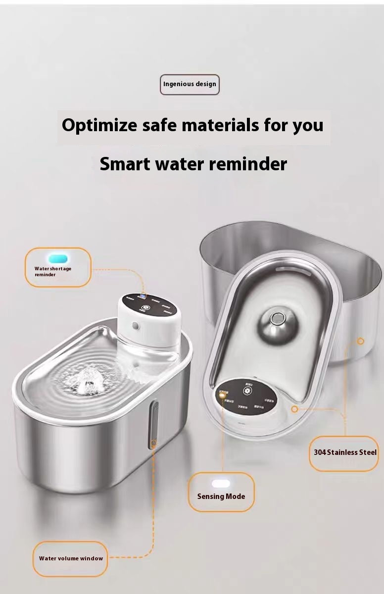 Stainless Steel Infrared Automatic Pet Fountain