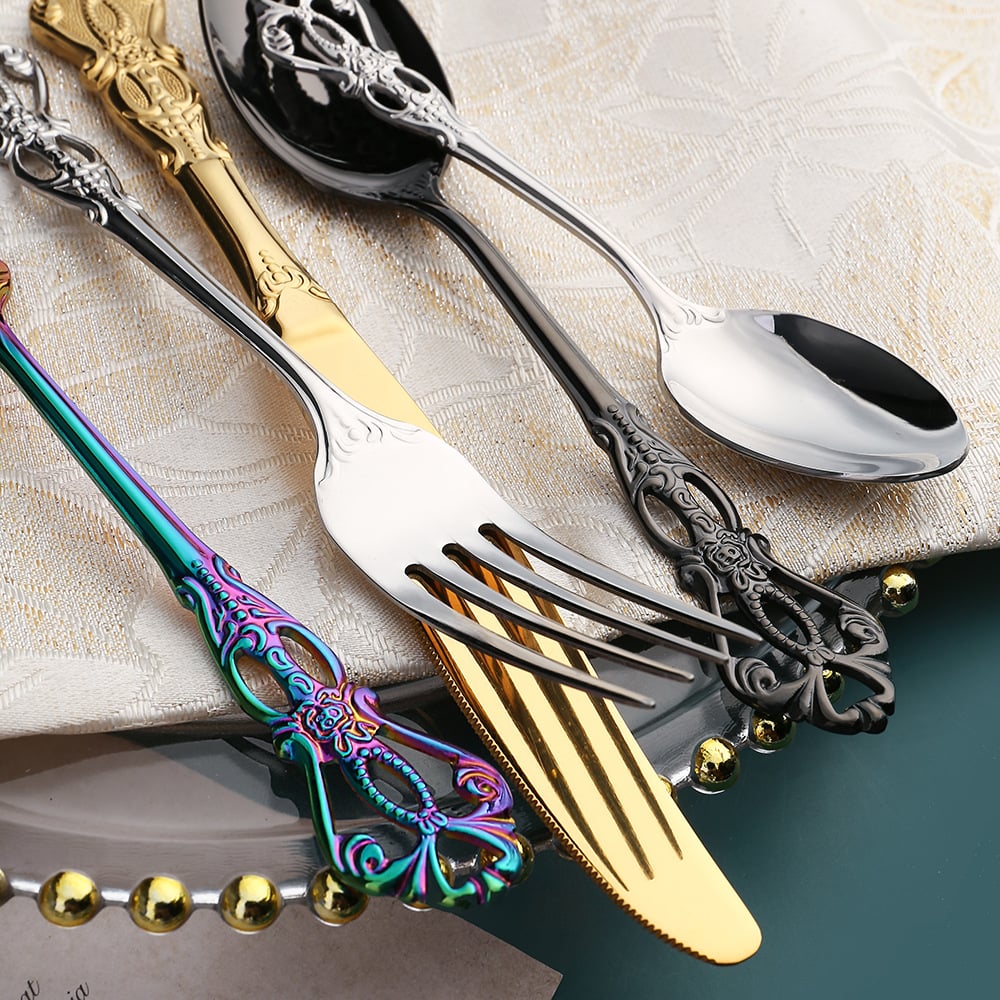 Embossed Stainless Steel Banquet Cutlery Set