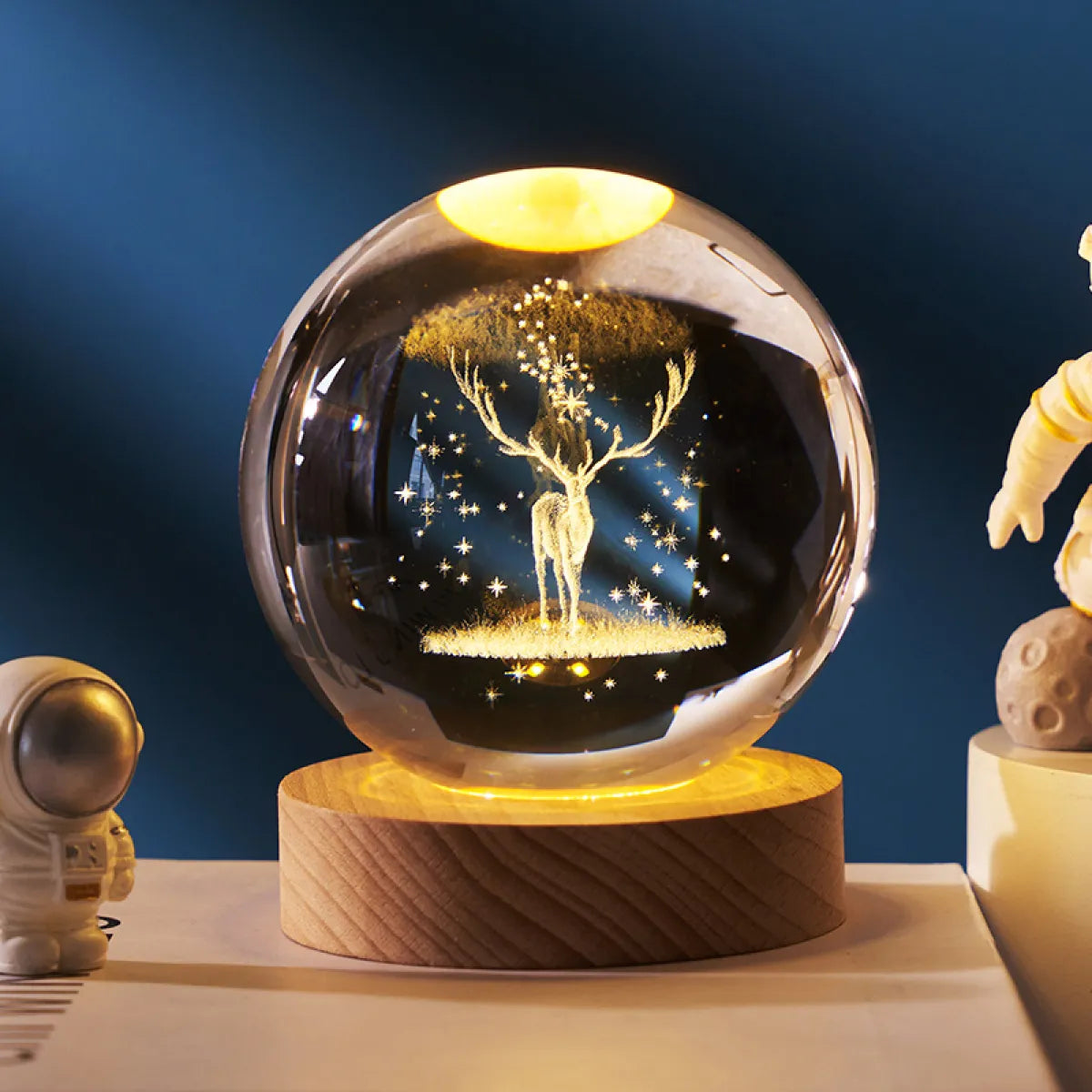 3D Crystal Ball Galaxy Night Light