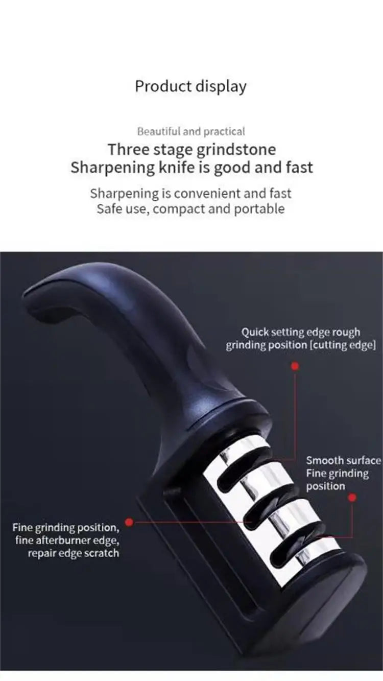 3-Stage Kitchen Knife Sharpener Tool
