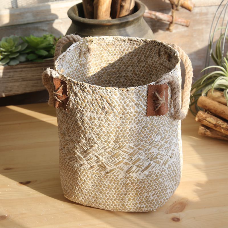Handwoven Seagrass Storage Basket Home Decor