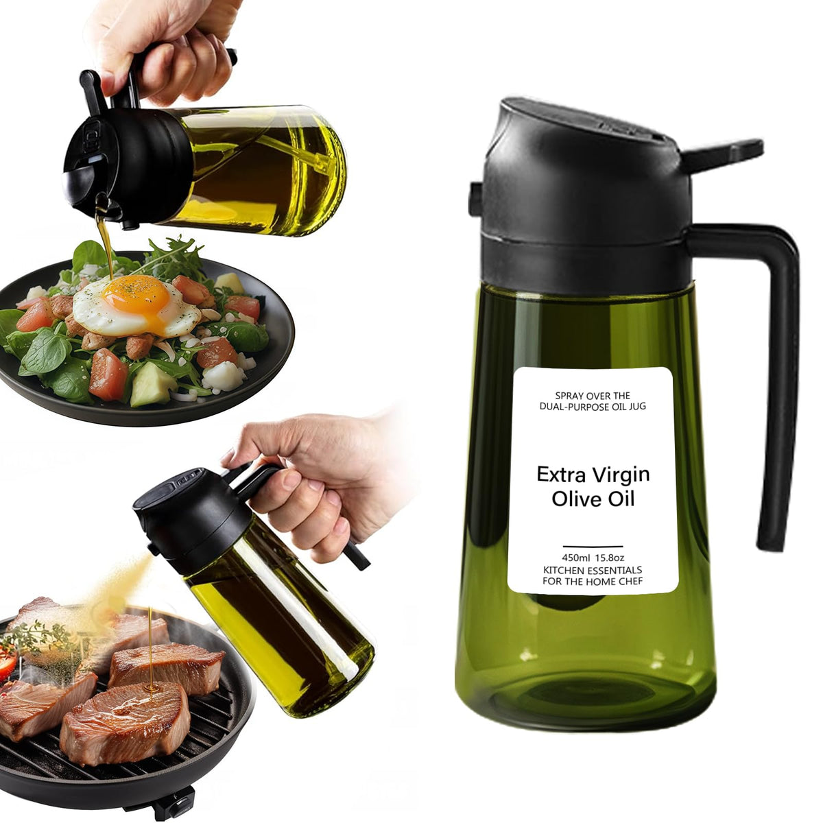 Glass Olive Oil Sprayer Bottle 450ml