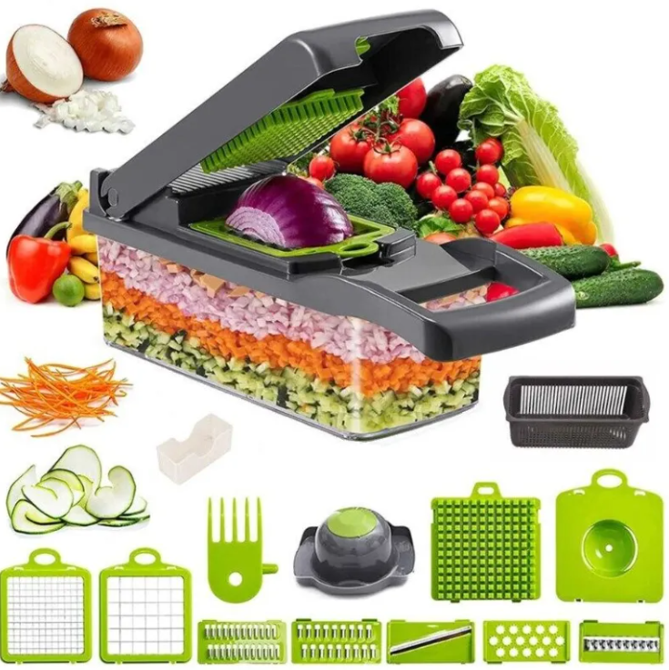 15-in-1 Vegetable Chopper & Food Slicer – Multi-Blade Kitchen Prep Tool
