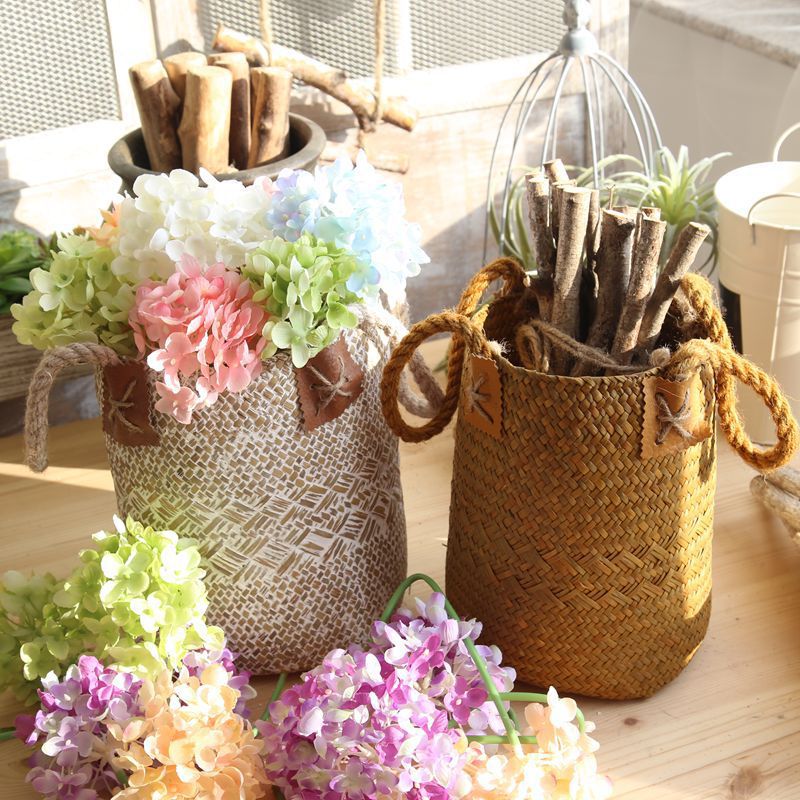 Handwoven Seagrass Storage Basket Home Decor