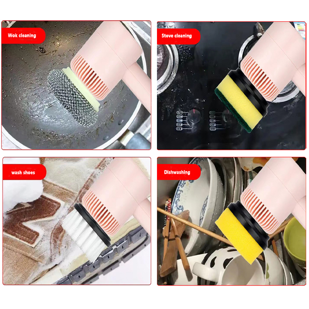 Rechargeable Electric Scrubber Brush Set