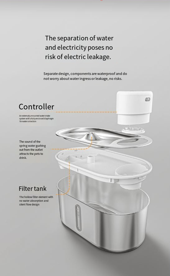 Stainless Steel Infrared Automatic Pet Fountain