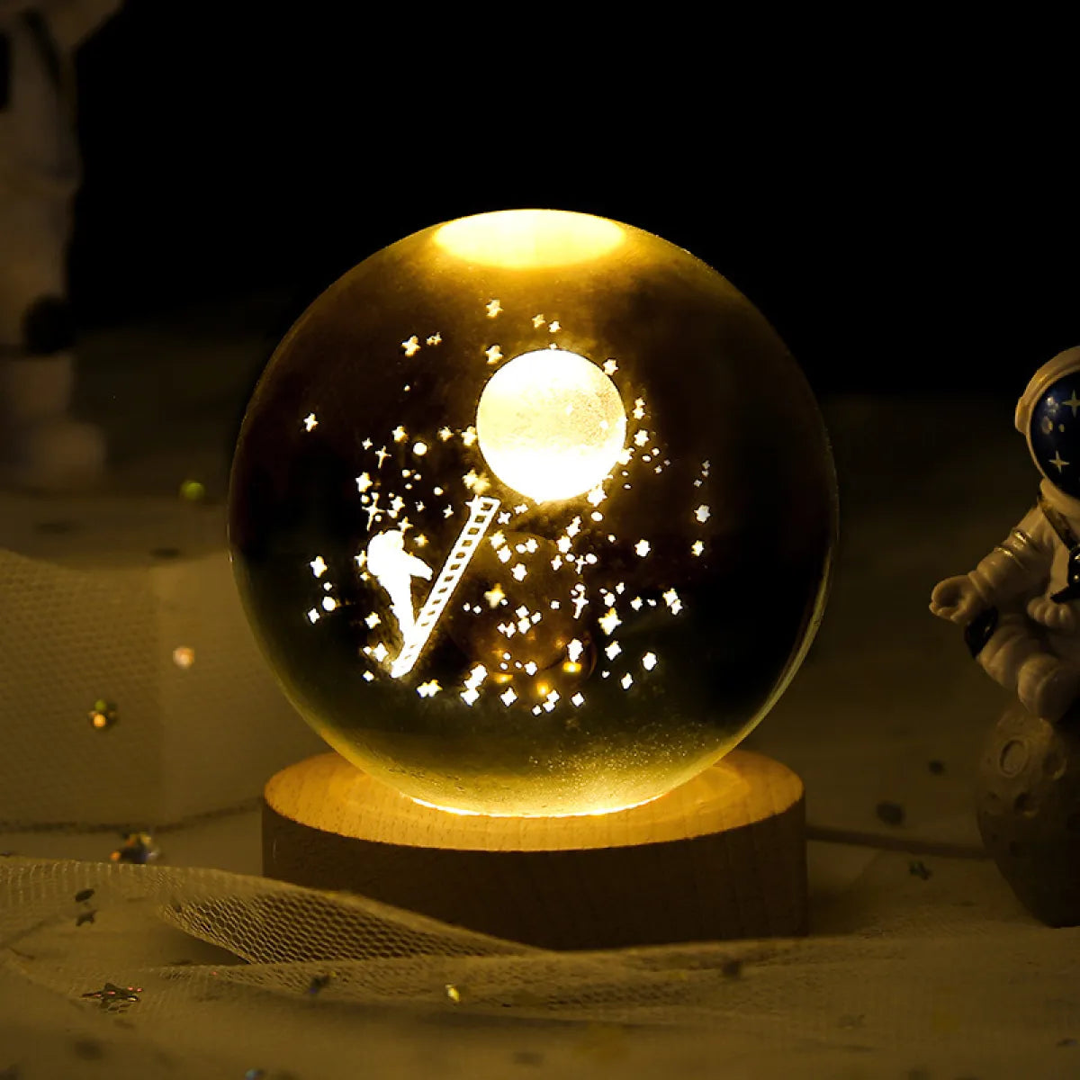 3D Crystal Ball Galaxy Night Light