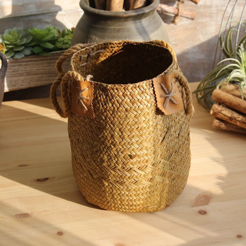 Handwoven Seagrass Storage Basket Home Decor