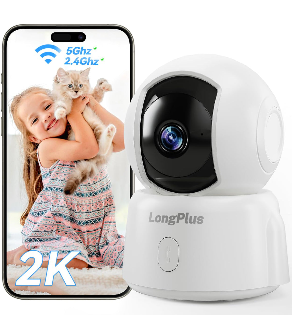 2K WiFi Indoor Security Camera Pan-Tilt