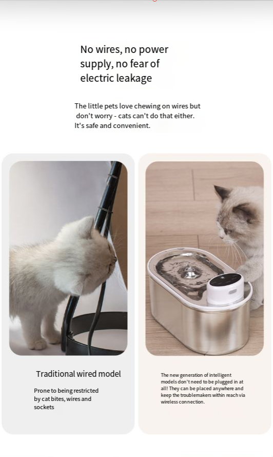 Stainless Steel Infrared Automatic Pet Fountain