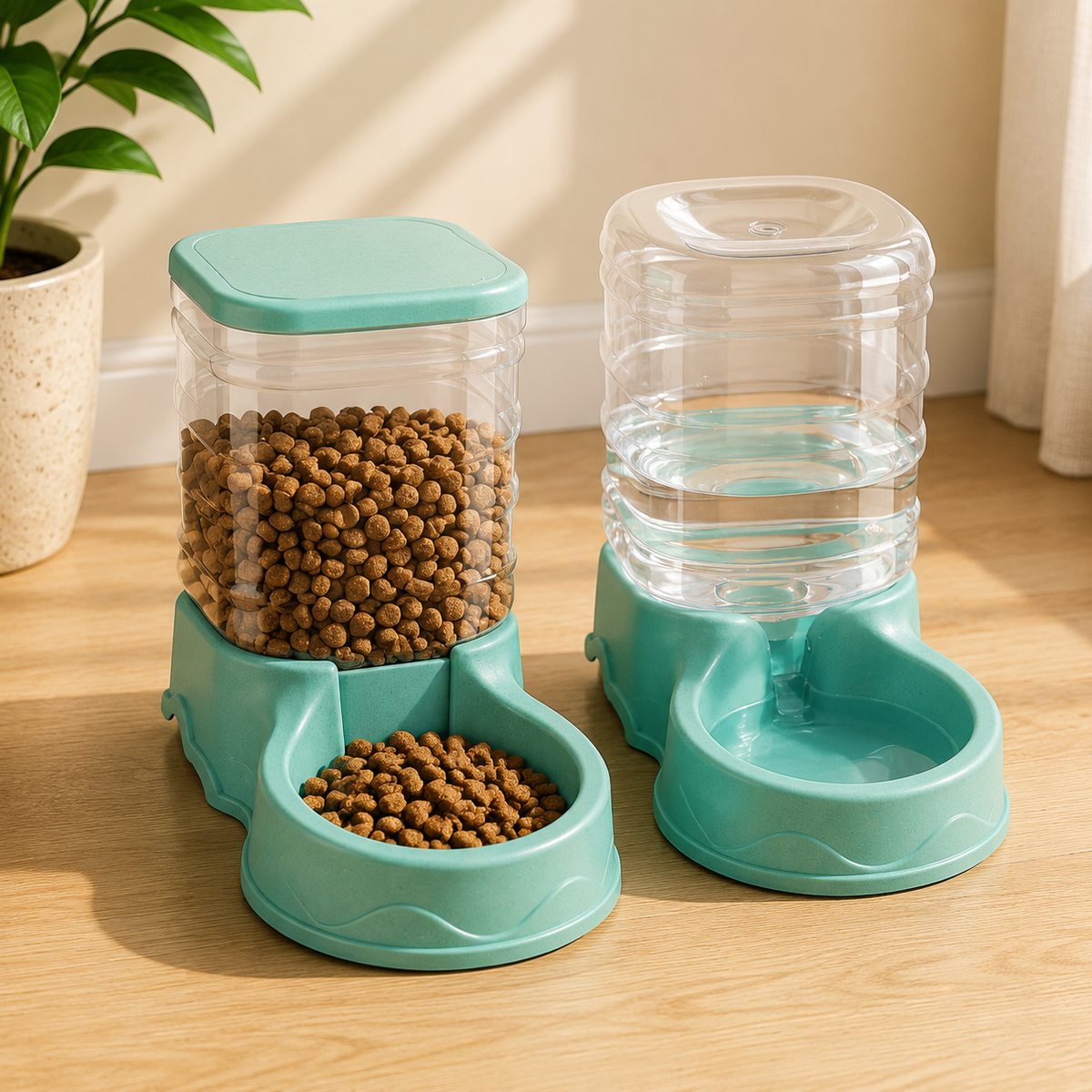 Automatic Cat Feeder Water Dispenser 2-Pack
