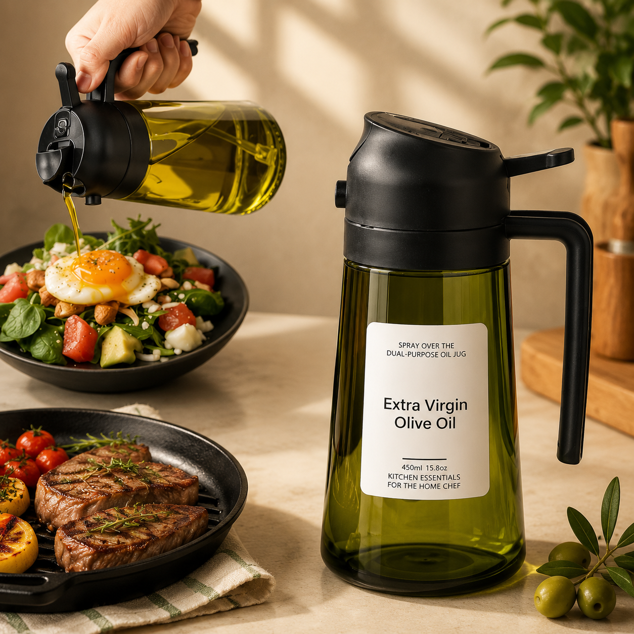 Glass Olive Oil Sprayer Bottle 450ml