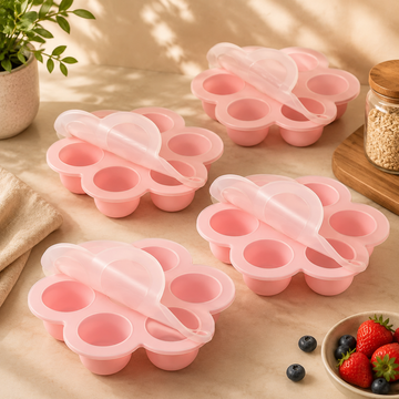 Silicone Baby Food Freezer Tray with Lid 4-Pack