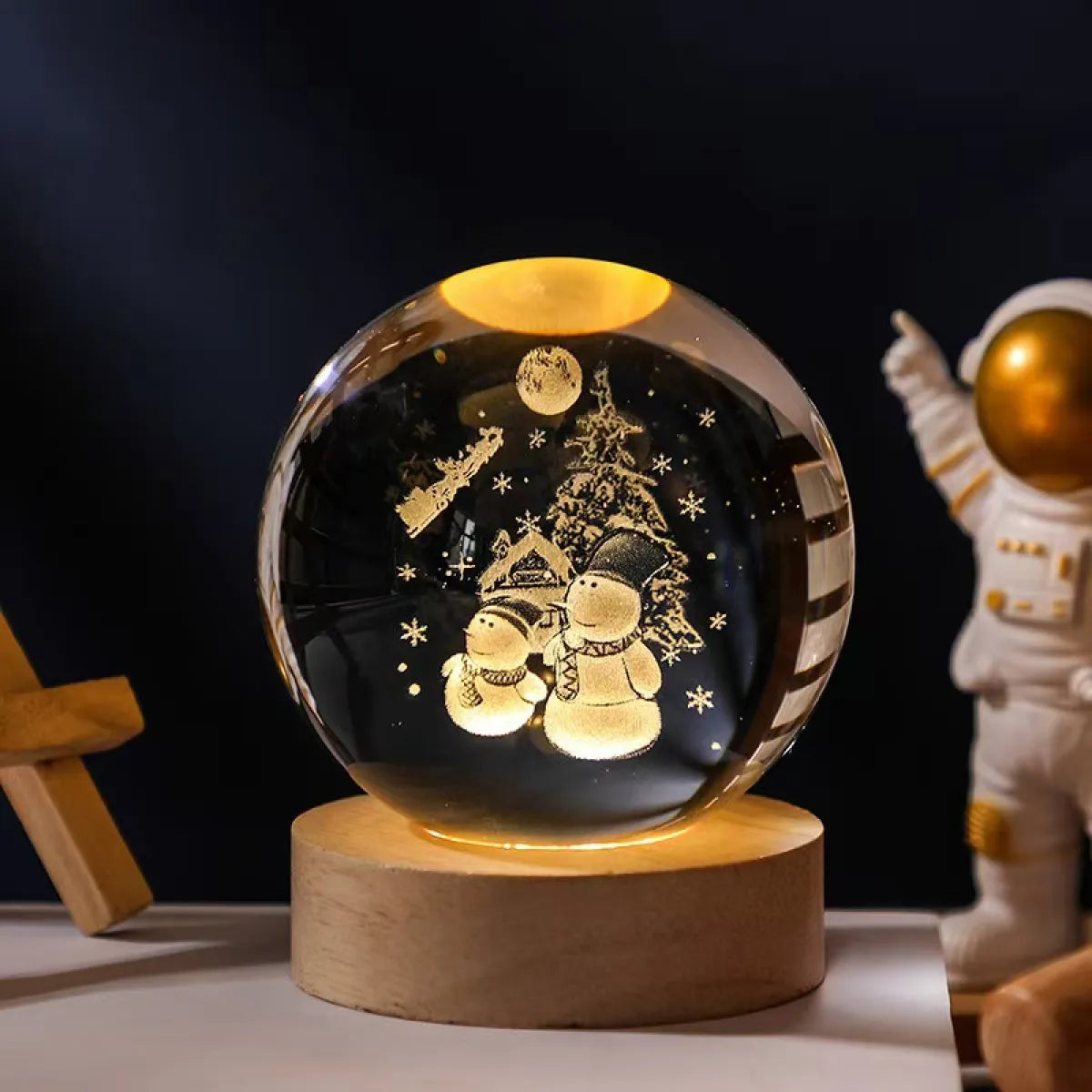 3D Crystal Ball Galaxy Night Light