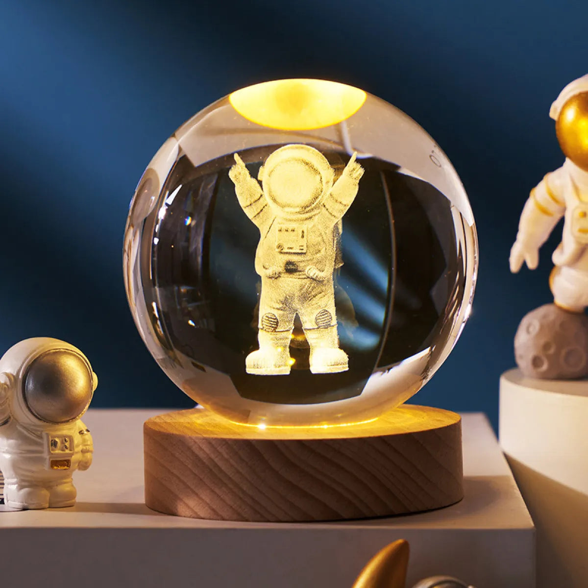 3D Crystal Ball Galaxy Night Light