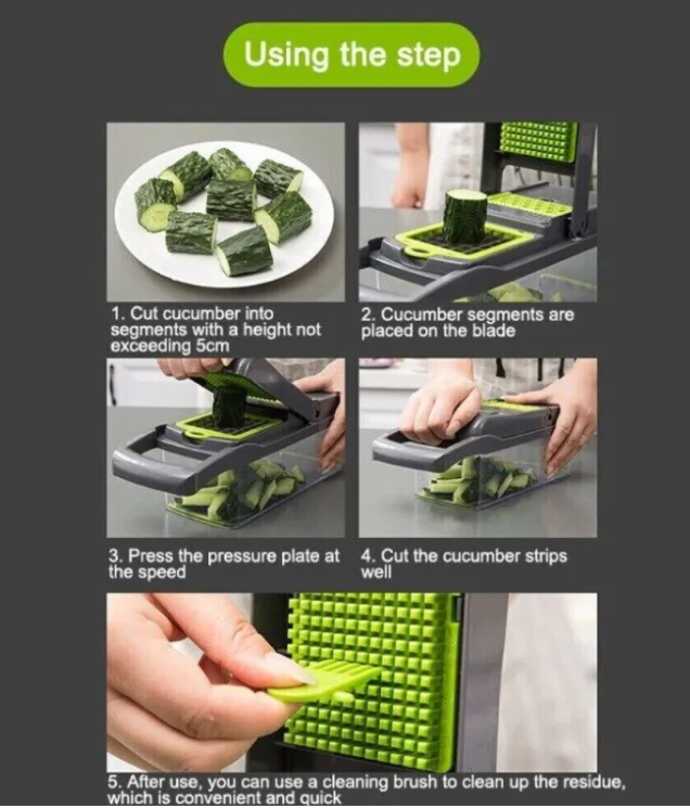 15-in-1 Vegetable Chopper & Food Slicer – Multi-Blade Kitchen Prep Tool