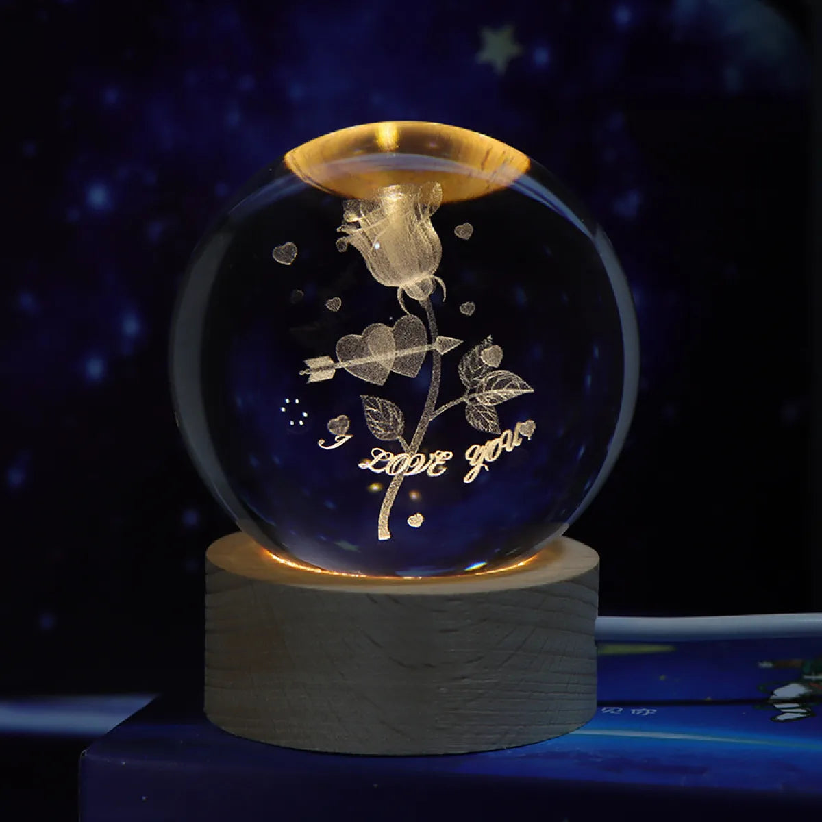 3D Crystal Ball Galaxy Night Light