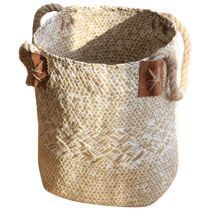 Handwoven Seagrass Storage Basket Home Decor
