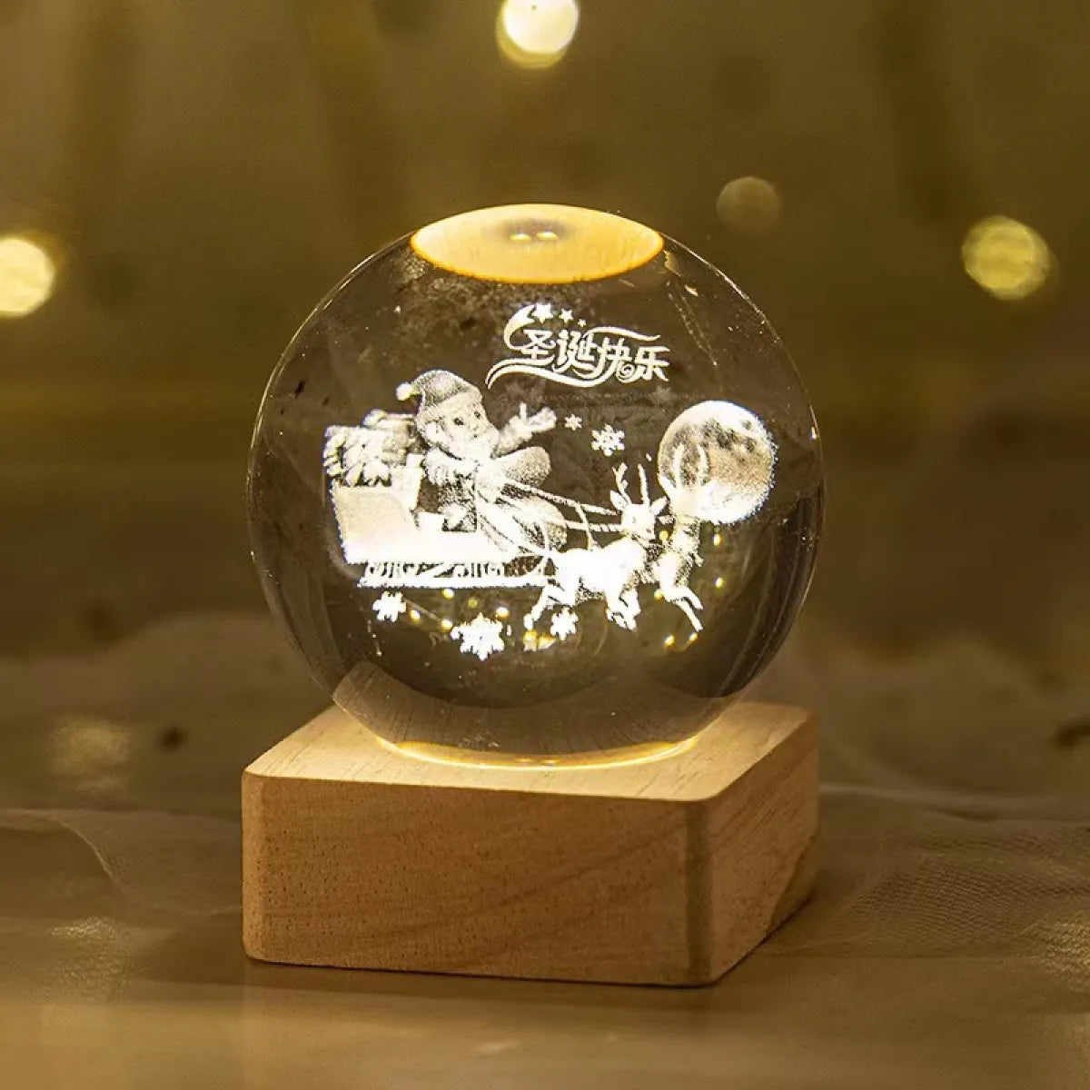 3D Crystal Ball Galaxy Night Light