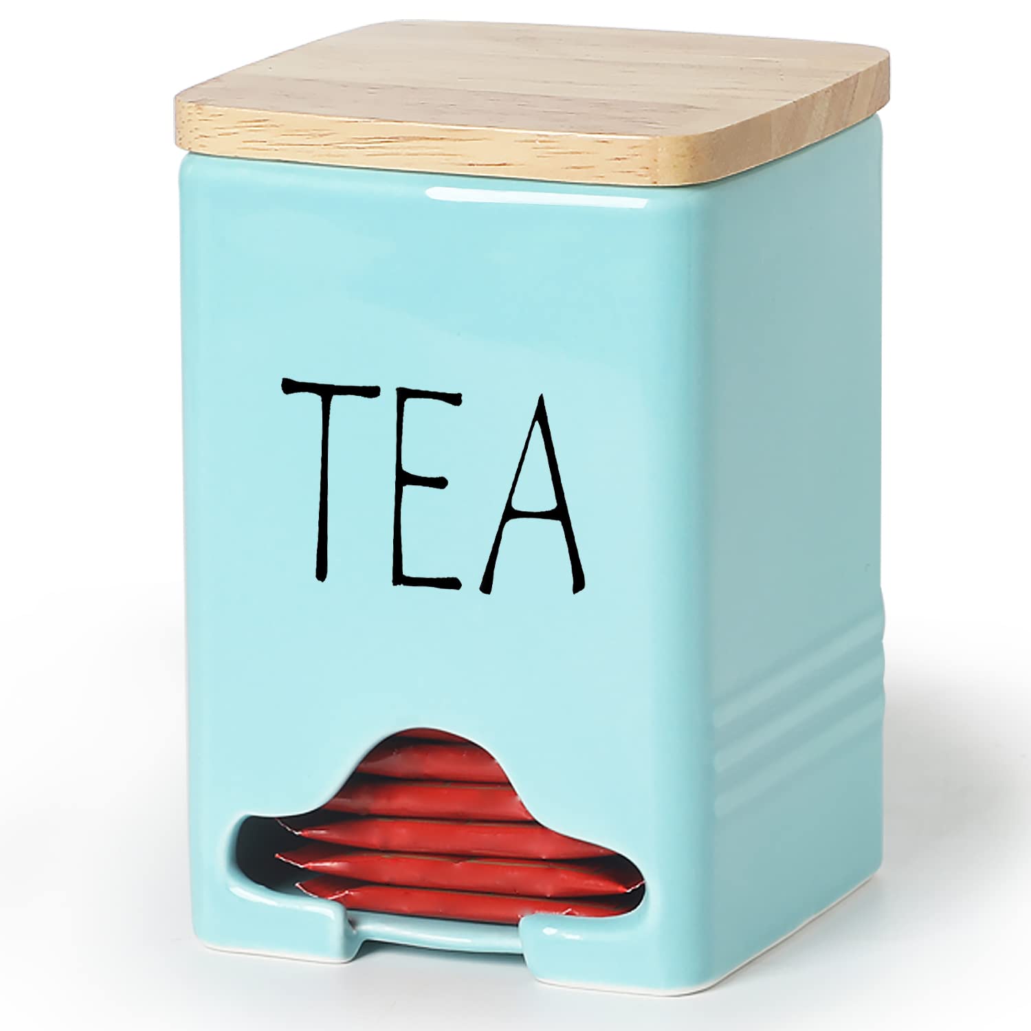 Ceramic Farmhouse Tea Bag Holder with Lid